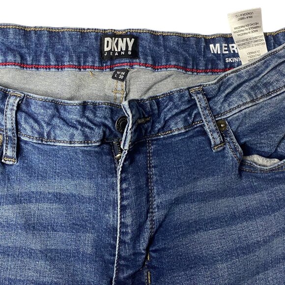 DKNY Mercer Skinny Fit Jeans Men’s 36x30 Blue Stretch Denim - Picture 6 of 9